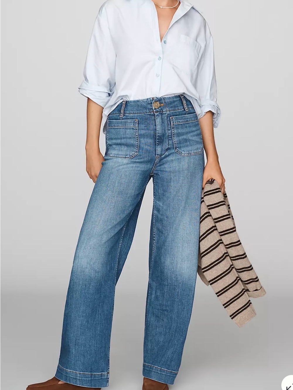 Maeve Colette High-Rise Wide-Leg Full-Length Jeans